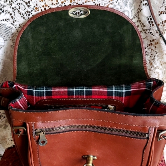 Vintage GERPA Real Brown Leather Purse Satchel Handbag Crossbody - Picture 3 of 15